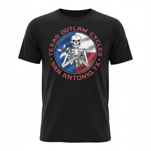 Gildan Other - Texas‎ Outlaw Cycles San Antonio TX Black Short Sleeve Graphic Tee Size XL
